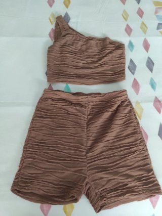 Conjunto Top y Shorts Shein Marrón