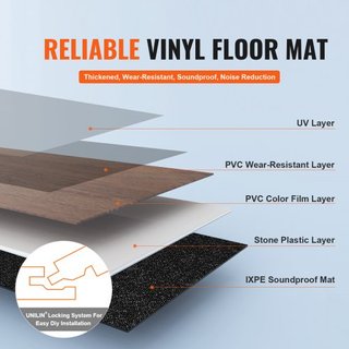 Baldosas de Vinilo Interconectables 1220 X 185 mm, 10 Baldosas de 5.5mm de Grosor que se Encajan, Suelo de Grano de Madera Marrón Oscuro para Cocina, Comedor, Dormitorios y Baños, Fácil para Decor...