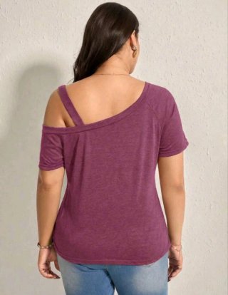 Camiseta Asimétrica mujer Violeta  XXL moderna