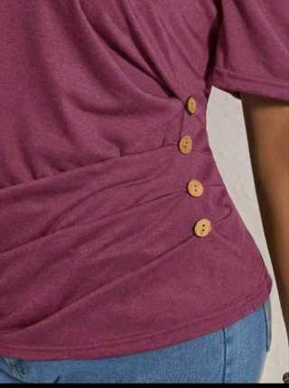 Camiseta Asimétrica mujer Violeta  XXL moderna
