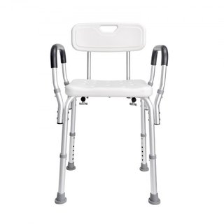 Silla de Ducha, Asiento de Ducha con Respaldo, Taburete de Ducha de Altura Ajustable, Silla de Ducha para Ducha Interior de Bañera, Banco de Baño Antideslizante para Ancianos Discapacitados, Capac...