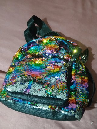 Zainetto paillettes arcobaleno