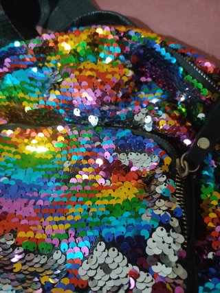 Zainetto paillettes arcobaleno