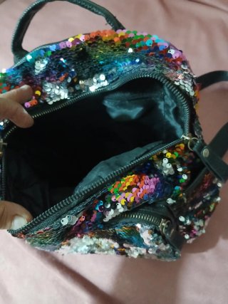 Zainetto paillettes arcobaleno