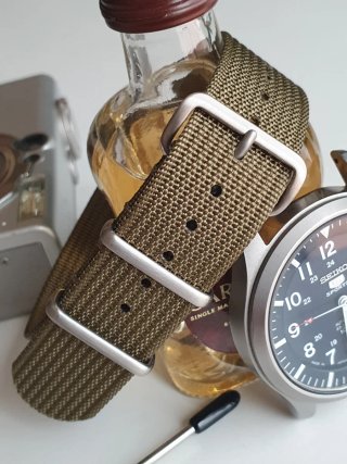 Correa de reloj NATO, grado balístico, verde, 20 m