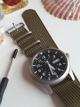 Correa de reloj NATO, grado balístico, verde, 20 m