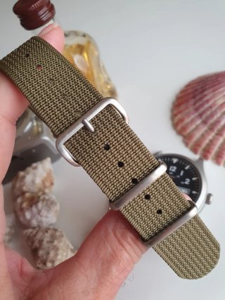 Correa de reloj NATO, grado balístico, verde, 20 m