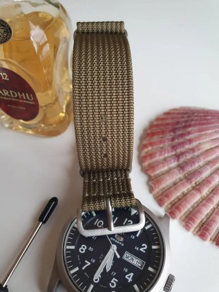 Correa de reloj NATO, grado balístico, verde, 20 m