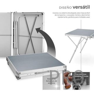 Mesa de camping de aluminio