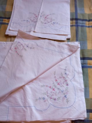 Juego de Cama Algodón Bordado Floral