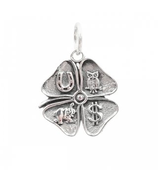 Colgante Trébol Suerte Plata 17mm