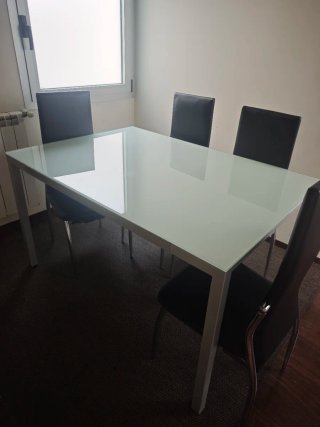 Mesa Comedor Cristal Extensible 130x90