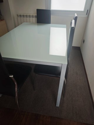 Mesa Comedor Cristal Extensible 130x90