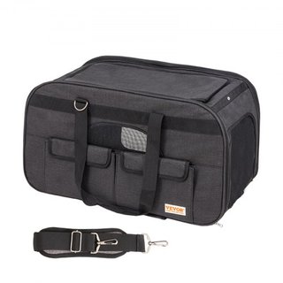 Transportín para Gatos con Ruedas, Transportín para Mascotas Rodante con Mango Telescópico y Correa de Hombro, Transportín para Perros con Ruedas para Mascotas de hasta 15.9 kg, con 1 Cuenco Plega...
