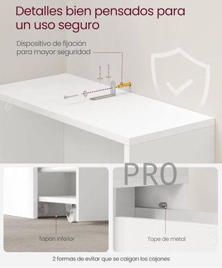 Armario de baño alto con cajones - Vasagle