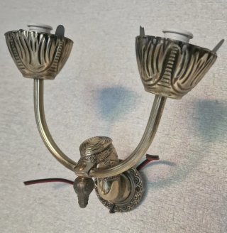 Par de Apliques de parede em latão maciço Dourado