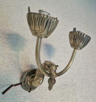 Par de Apliques de parede em latão maciço Dourado