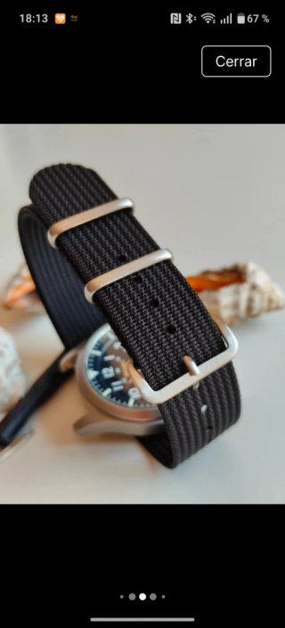 Cinturino orologio NATO, scanalato, vintage, 20 mm