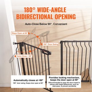 Porta per Bambini, 74,9 cm-122,9 cm Extra Larga, 76,2 cm di Altezza, Porta per Cani per Scale, Porte e Casa, Porta per Bambini con Passaggio Facile e Chiusura Automatica, Porta di Sicurezza per...