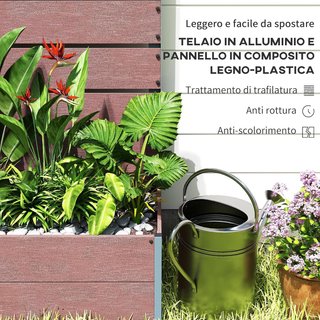 Jardinera Exterior Con Rejilla de Listones, Huerto Elevado Con Rejilla para Plantas Trepadoras, 72X38X150Cm, Marrón Claro