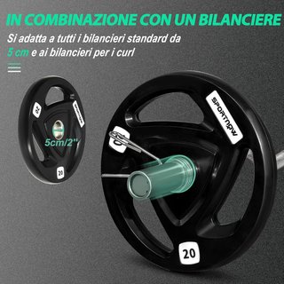 Juego De 2 Discos De Pesas De 2X5/10/15/20Kg En Acero Con Recubrimiento De Goma, Agujero Ø5Cm Para Barra Y Asas Para Uso Manual
