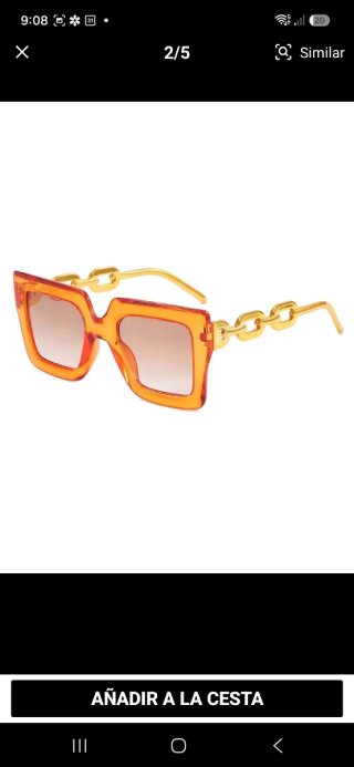 Gafas de sol naranjas y doradas