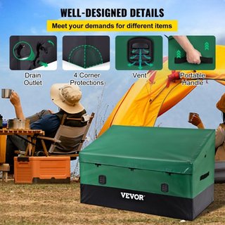 Caja de Almacenamiento Exterior Caja de Patio 567.8 L Impermeable de Tela PE