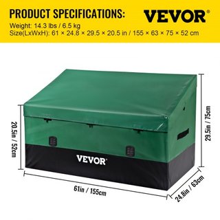 Caja de Almacenamiento Exterior Caja de Patio 567.8 L Impermeable de Tela PE