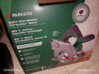 Sierra Circular 20V Parkside SIN BATERÍA NI CARGAD
