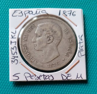 AXARCOIN - 5 PESETAS DE PLATA 1876 - 3453JKL