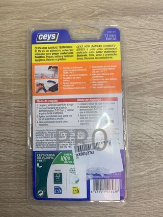 Pegamento termofusible 11 mini barras Ceys