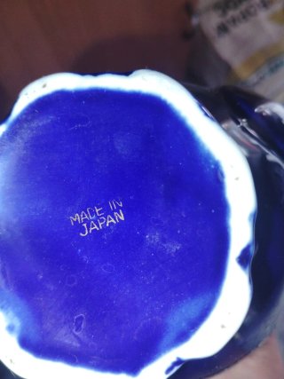 Juego de café de porcelana azul