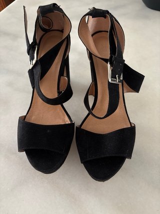Sandalias tacón negras T.39.5