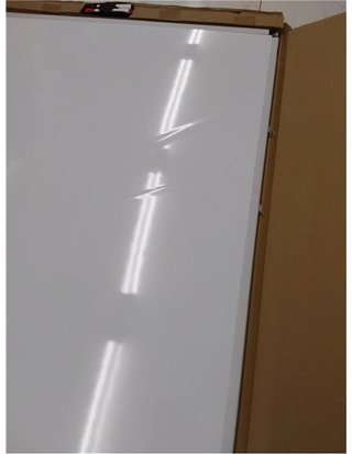 Amazon Basics Pizarra blanca magnética con bandeja para rotuladores y marco de aluminio - 150 cm x 100 cm