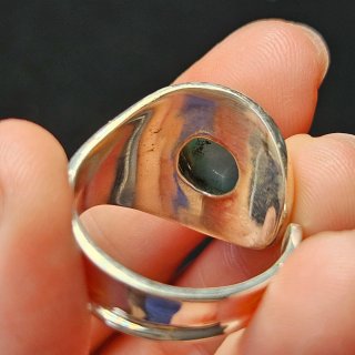 Anillo Plata 925 Ajustable Larimar Natural