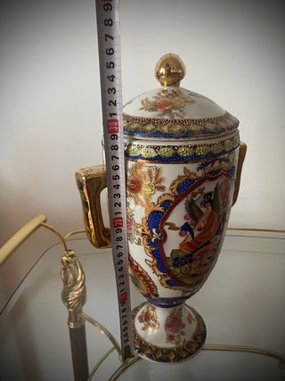 Jarrón Cerámica Estilo Oriental Dorado