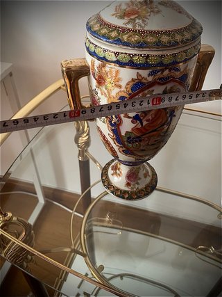 Jarrón Cerámica Estilo Oriental Dorado