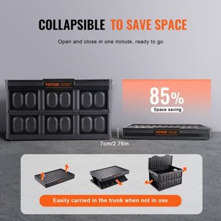 Cajas de Almacenamiento Plegables con Tapa, 45L 3 Paquetes, Cajas de Plástico Apilables y Plegables con Asas, Grandes Contenedores Resistentes para Ropa, Juguetes, Libros, Snacks, Zapatos y Organi...