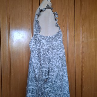 Vestido Morango estampado hojas verde/blanco