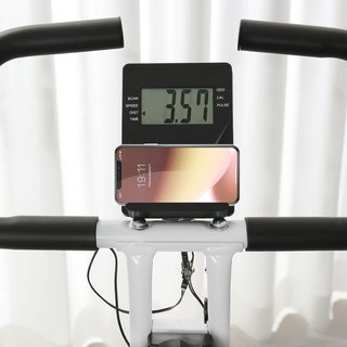 Cyclette magnetica pieghevole per casa con resistenza a 8 livelli, display LCD e monitoraggio della frequenza cardiaca, ruote, sedile regolabile e supporto integrato, in acciaio