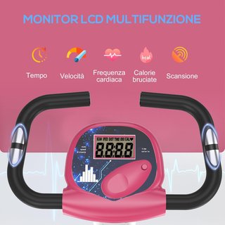 Bicicletta Statica Pieghevole in Acciaio per Fitness, Bicicletta Magnetica Pieghevole per Casa con Altezza Regolabile, Resistenza Magnetica a 8 Livelli, Display LCD, 43X97X109Cm