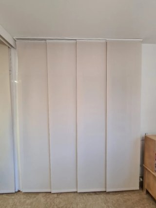 Cortinas Panel Japonés Beige/Blanco Screen