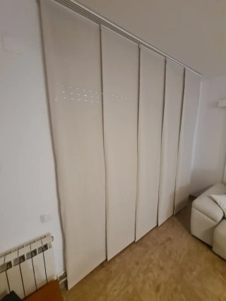 Cortinas Panel Japonés Beige/Blanco Screen