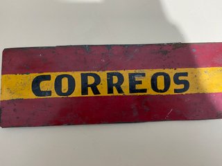 Placa Metal Correos Antigua
