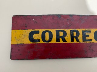 Placa Metal Correos Antigua