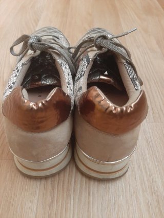 Zapatillas 41 Sneakers beige doradas Animal Print