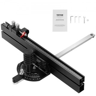 Medidor de Inglete de Precisión, Ranura Estándar 19 x 9.5 mm, Medidor de Inglete de Aleación de Aluminio para Sierra de Mesa con Rejilla de 45.7 cm 15 Paradas de Ángulo Ajustables con Émbolo Carga...
