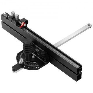 Medidor de Inglete de Precisión, Ranura Estándar 19 x 9.5 mm, Medidor de Inglete de Aleación de Aluminio para Sierra de Mesa con Rejilla de 45.7 cm 15 Paradas de Ángulo Ajustables con Émbolo Carga...