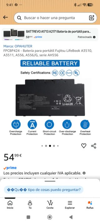 Batería Li-ion 20 para portátil