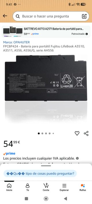 Batería Li-ion 20 para portátil